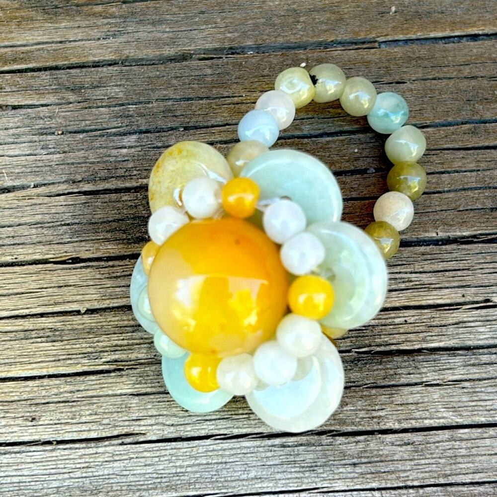 Handmade Jade Flower Ring